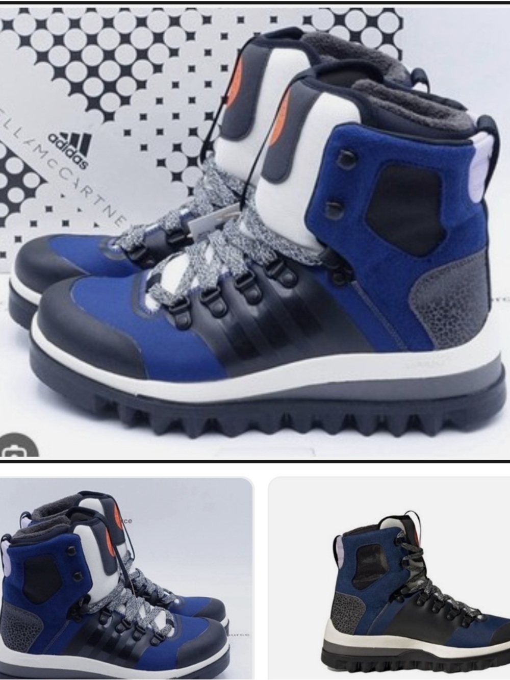 Adidas by Stella McCartney Blue, Black hiking Women's Winter Boots size 8.5